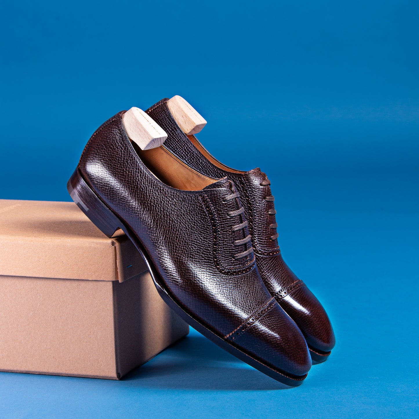 Straight toe cap Oxford with gimped lines - 8F