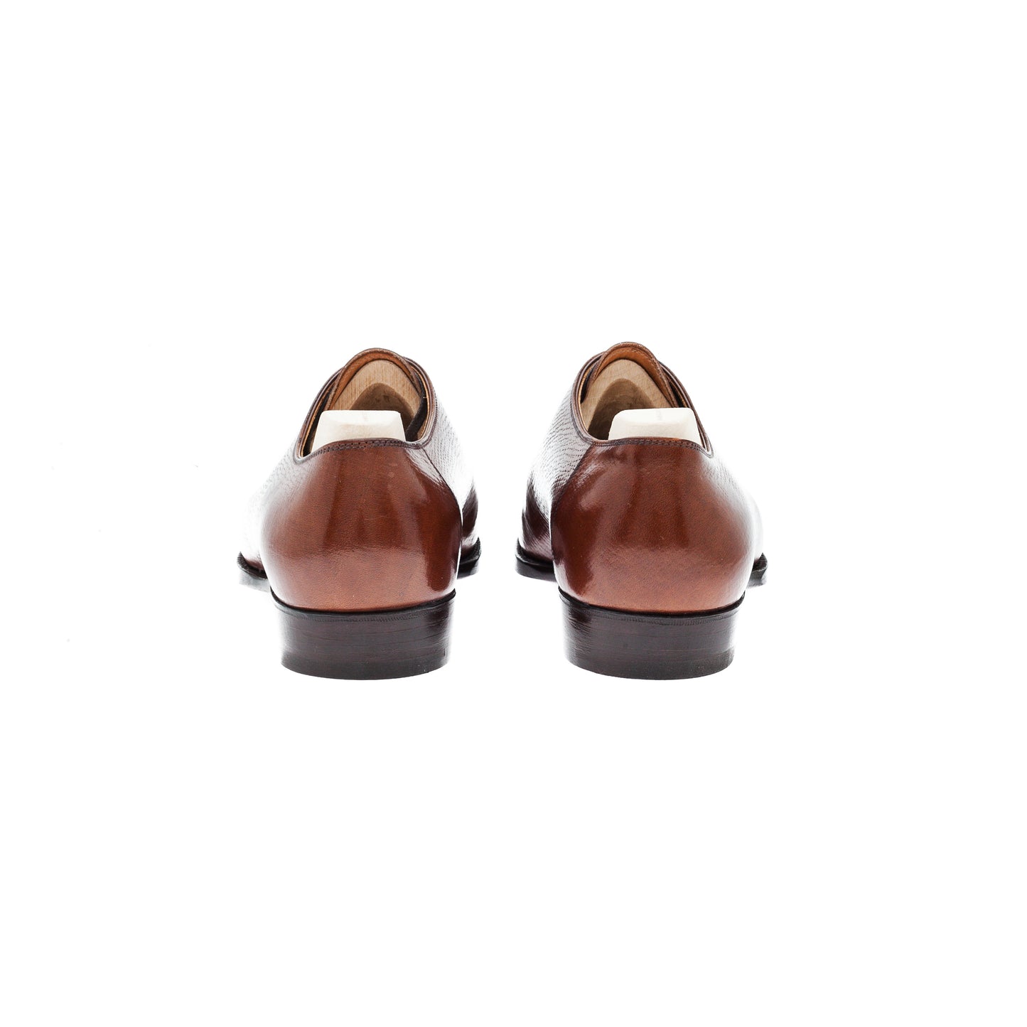 Five eyelet split toe Derby in mid brown Russian calf