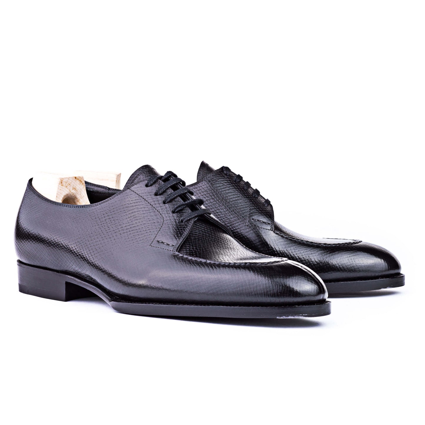 Five eyelet split toe Derby with hand stitched apron