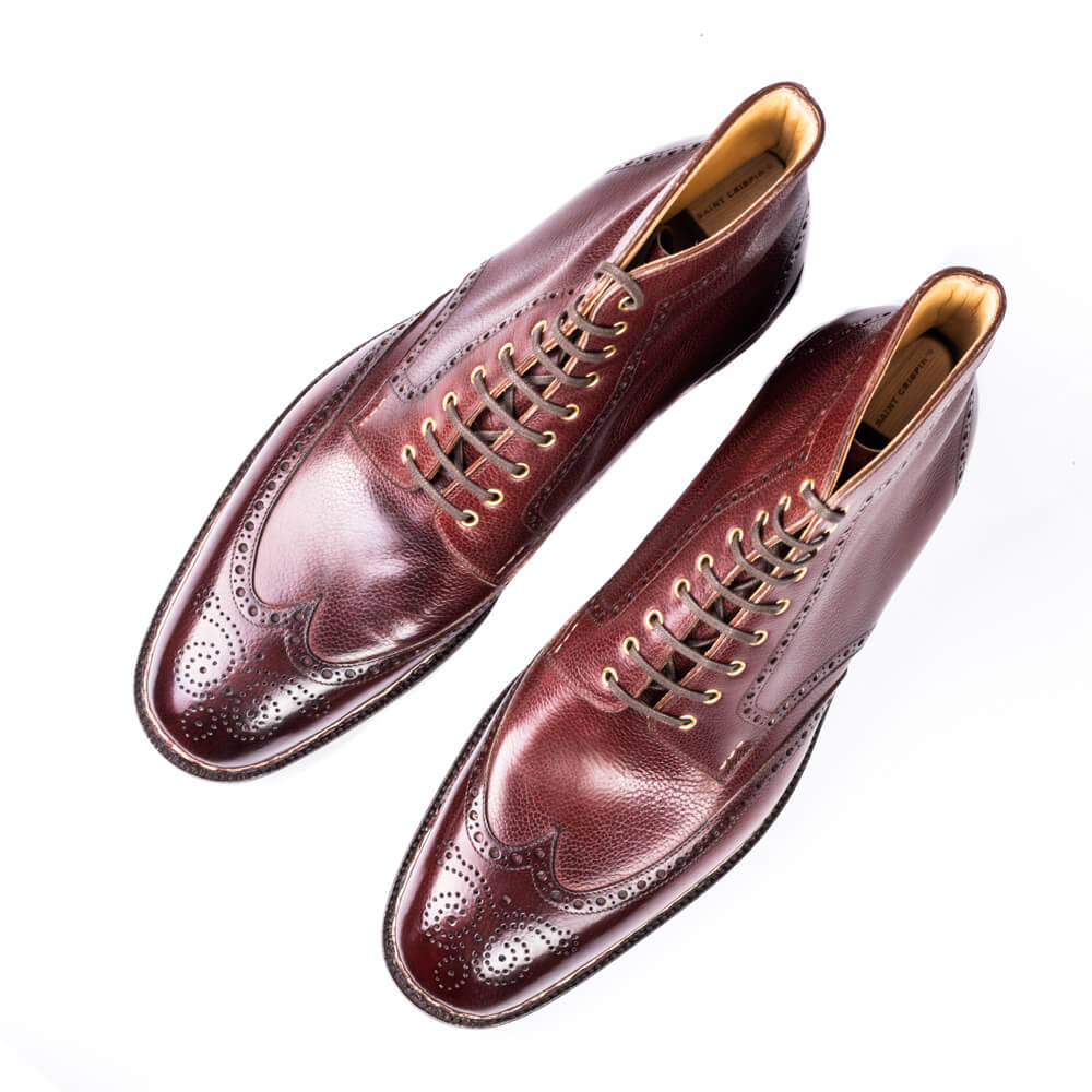 High cut wing tip Derby Boot , brouged