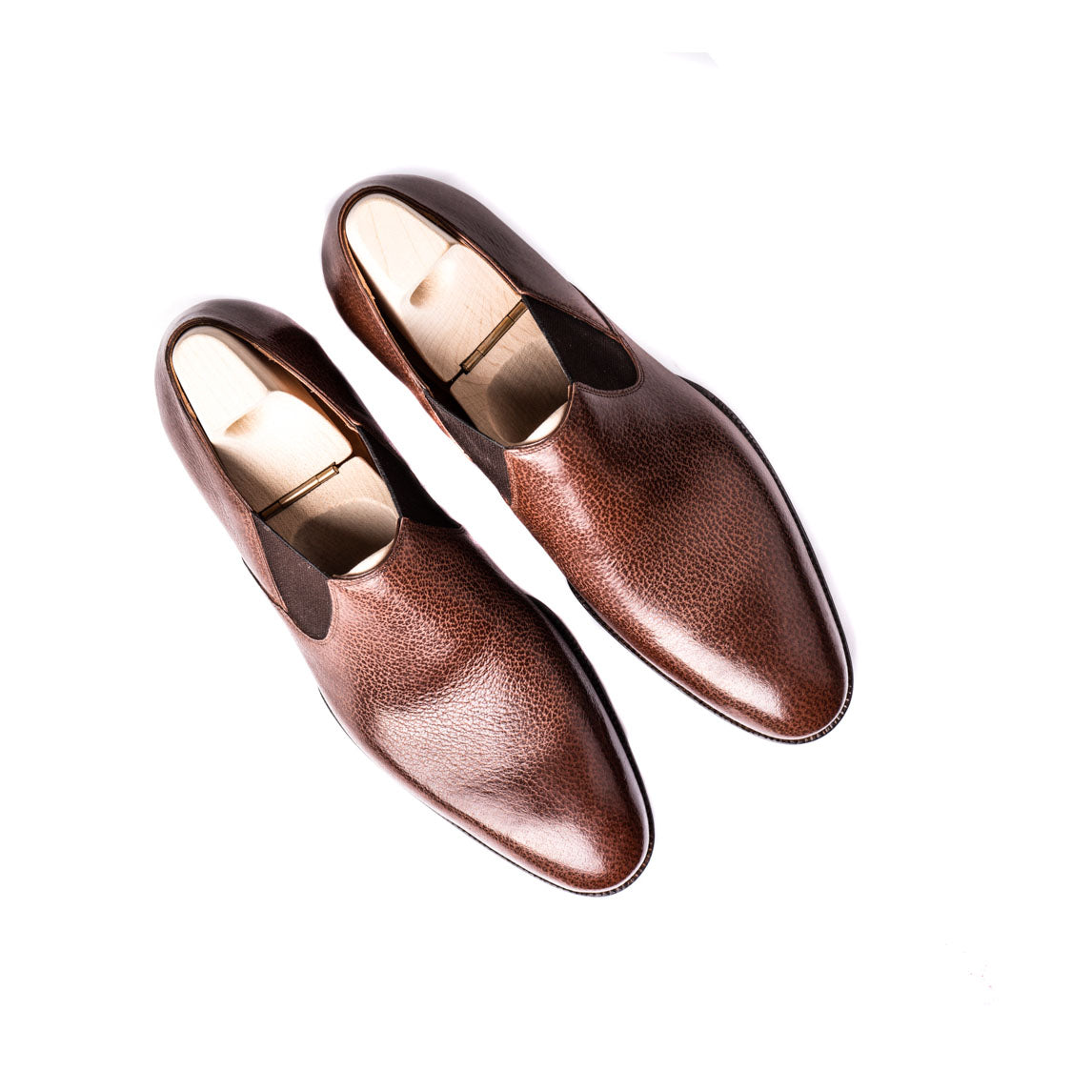 Elastic sided plain loafer