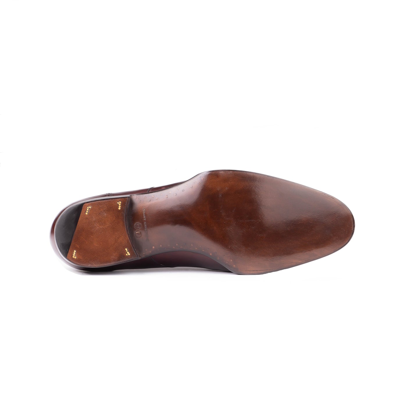 Swan neck Derby with three eyelets in Midnight Burgundy