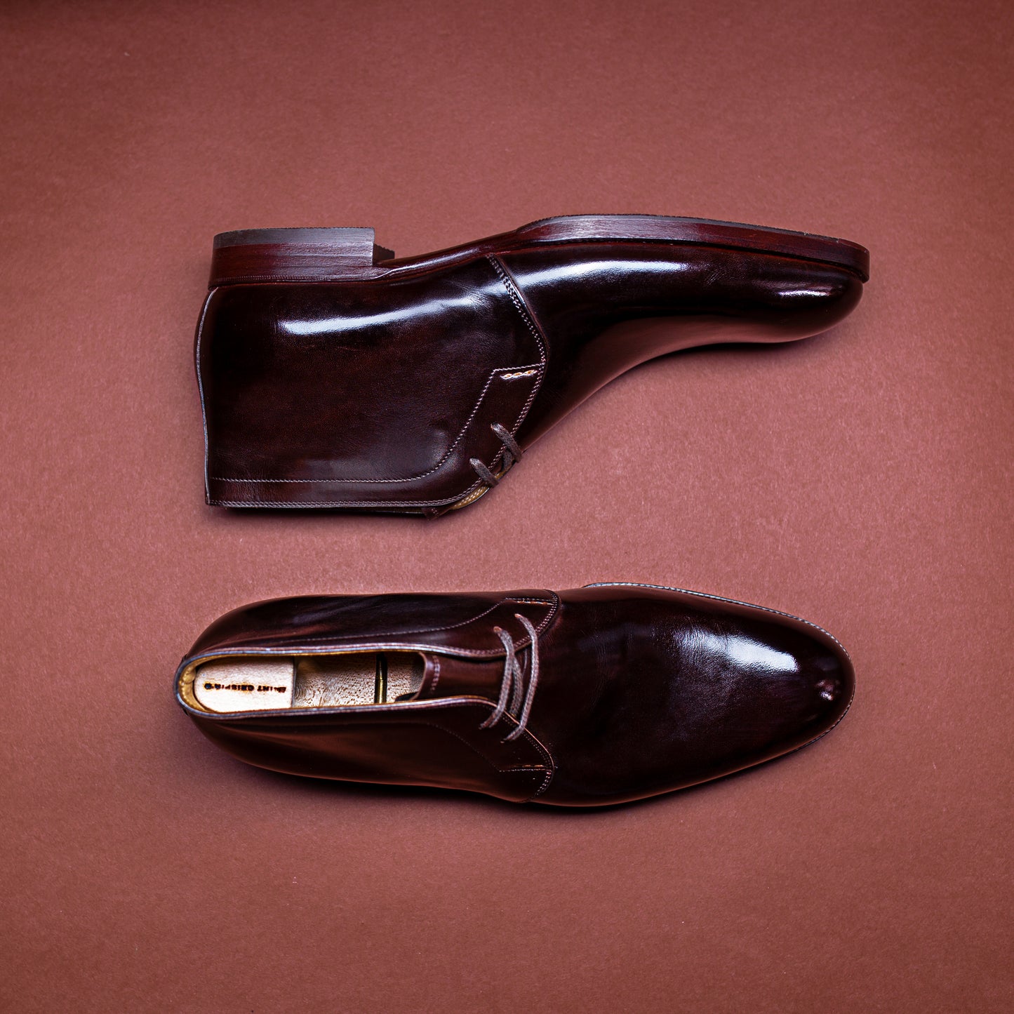 Chukka boots, dark brown Espresso Crust calf