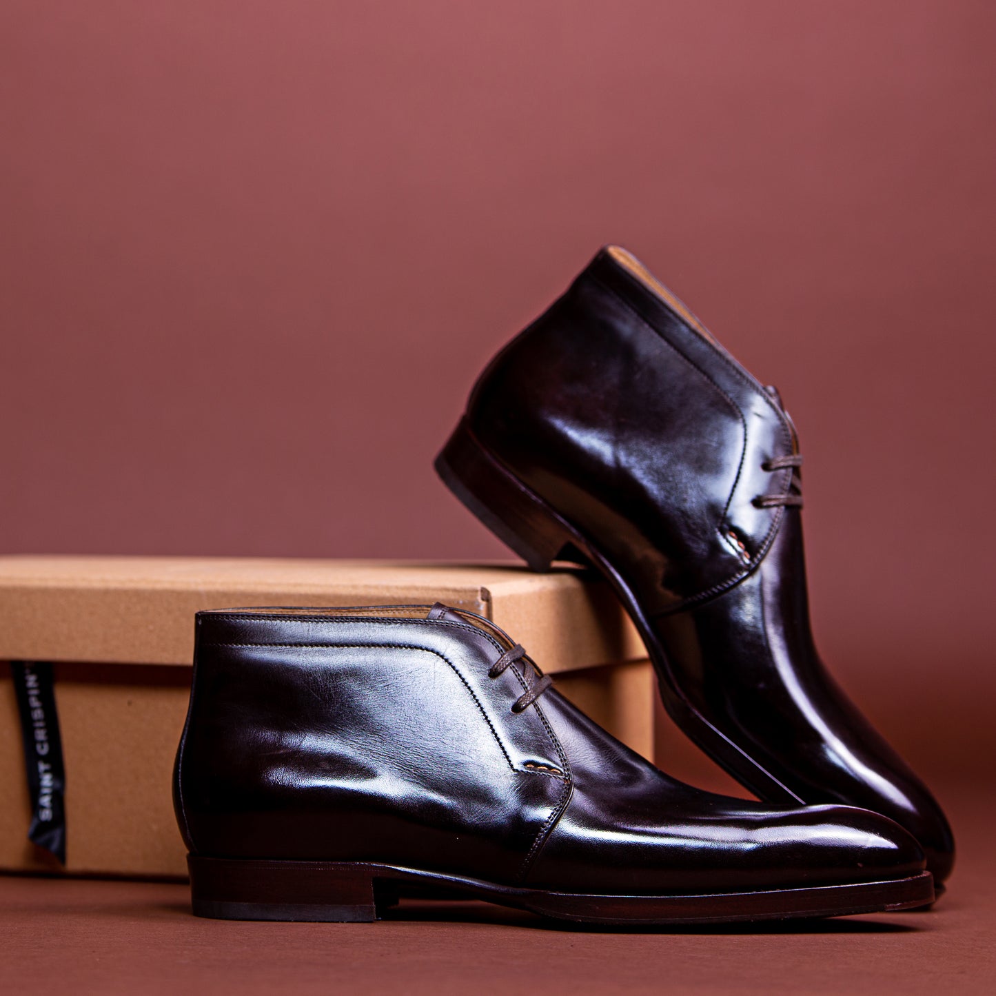 Chukka boots, dark brown Espresso Crust calf