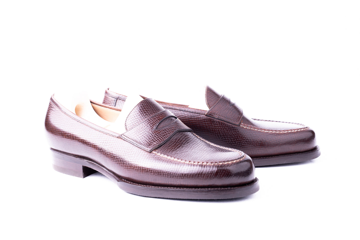 American Penny Loafer with hand stitched apron on Dock last