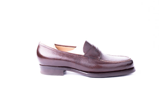 American Penny Loafer with hand stitched apron on Dock last
