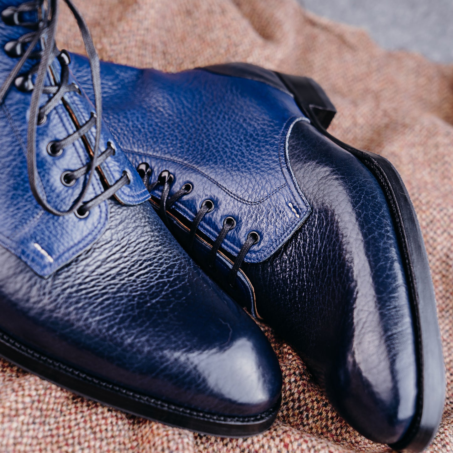 Derby ankle boot with plain tip