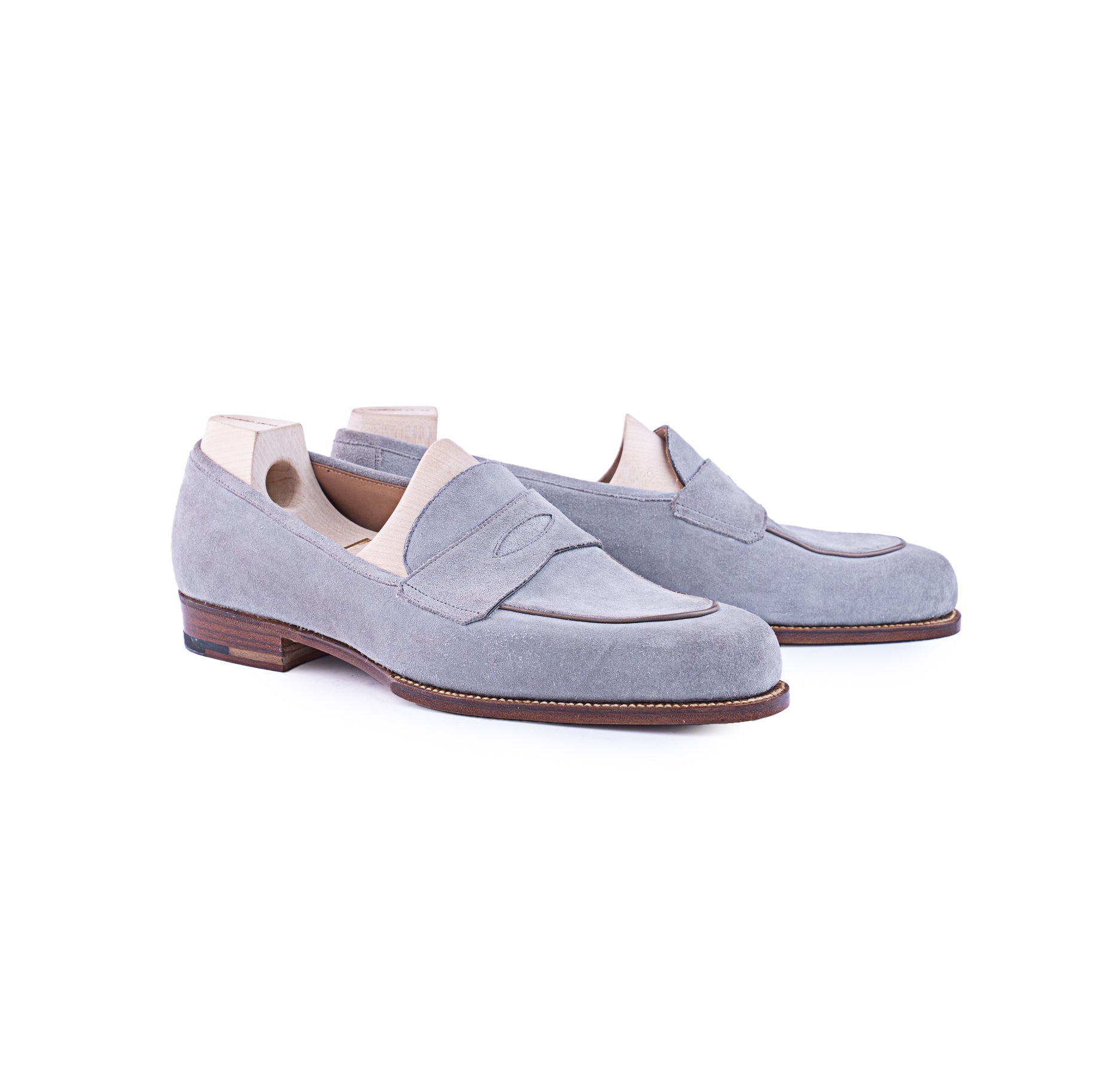 Piccadilly loafer on Brio last in light blueish grey suede leather Saint Crispin's Piccadilly loafer on Brio last in light blueish grey suede leather Saint Crispin's