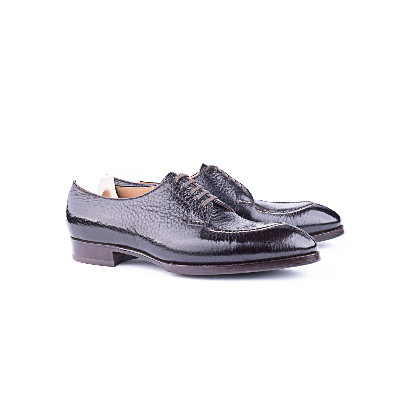 Five eyelet split toe Derby with hand stitched apron