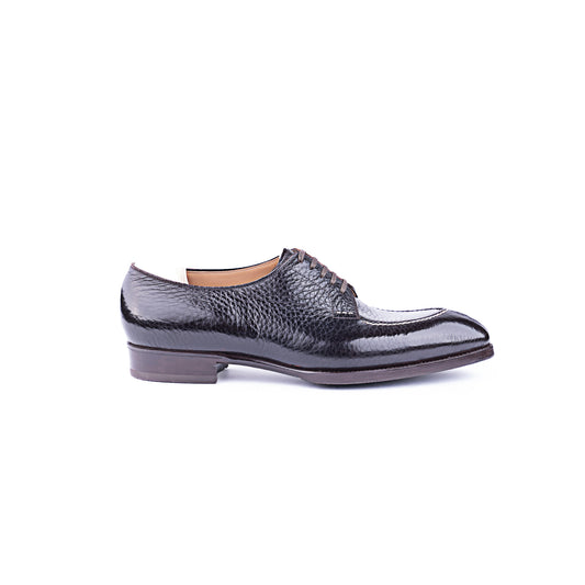 Five eyelet split toe Derby with hand stitched apron