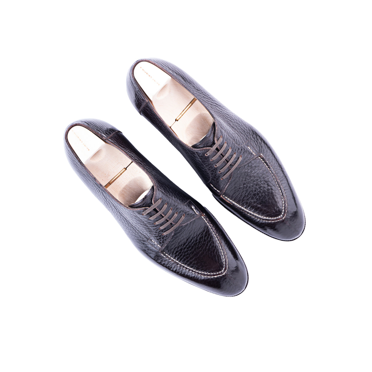 Five eyelet split toe Derby with hand stitched apron