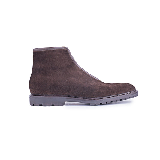 Winter boots with central zipper and Merino lamb lining