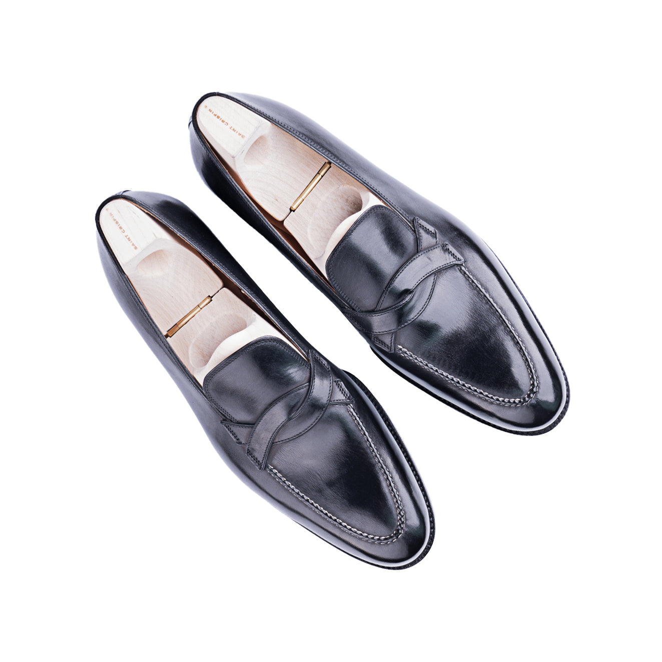 Entwinded loafer in Black Crust calf leather
