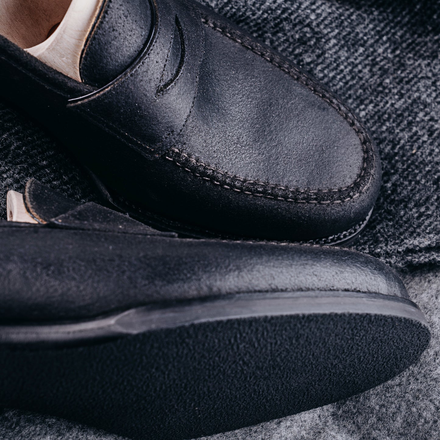 American Penny Loafer with hand stitched apron on Dock last - 9F