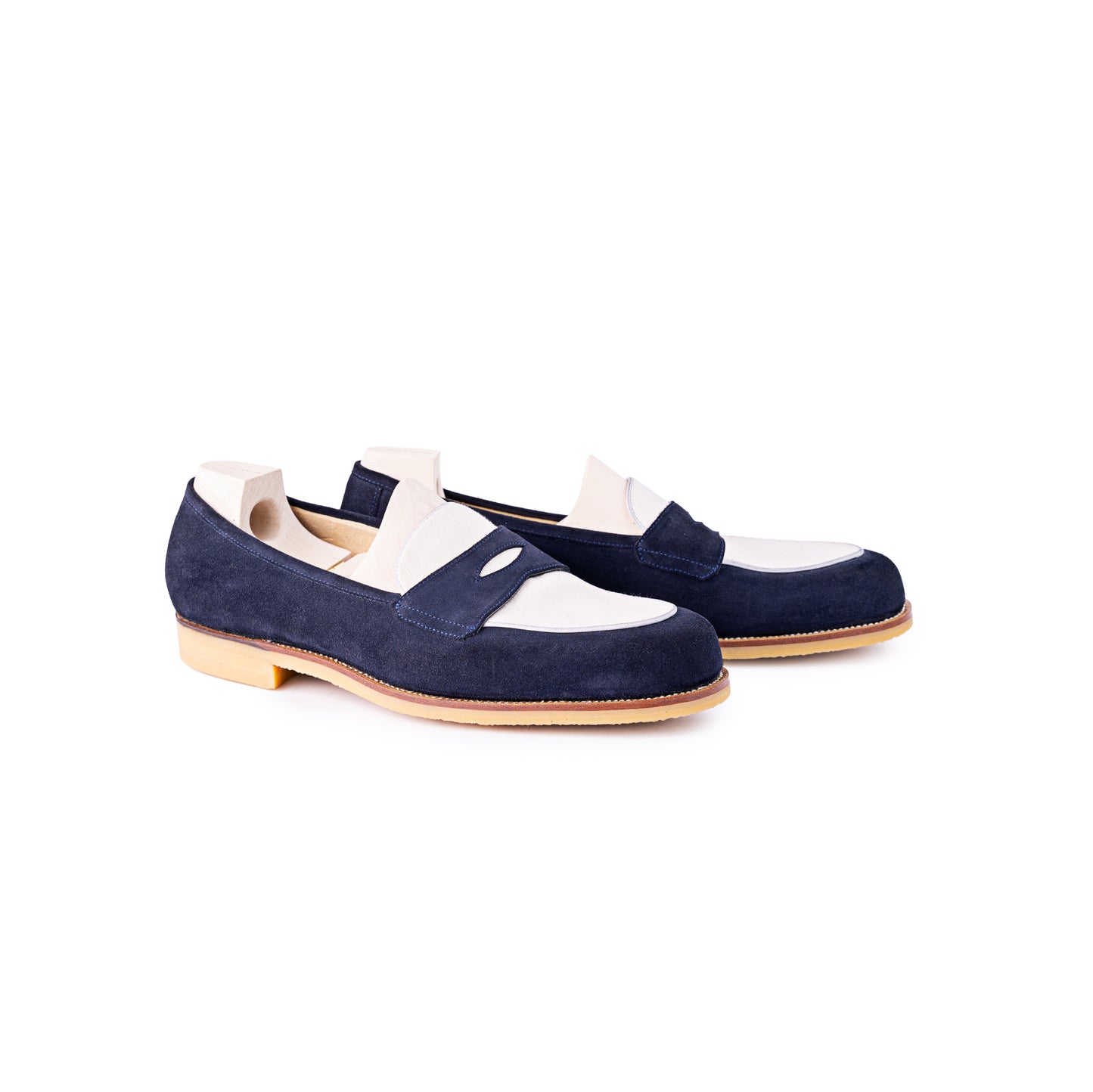 Piccadilly loafer - a Spector in blue and white