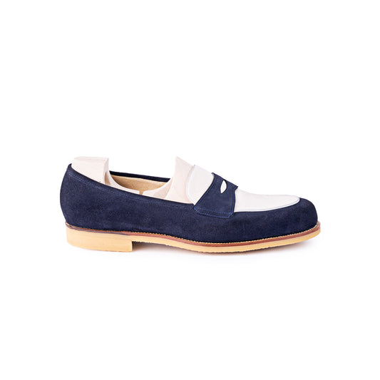 Piccadilly loafer - a Spector in blue and white