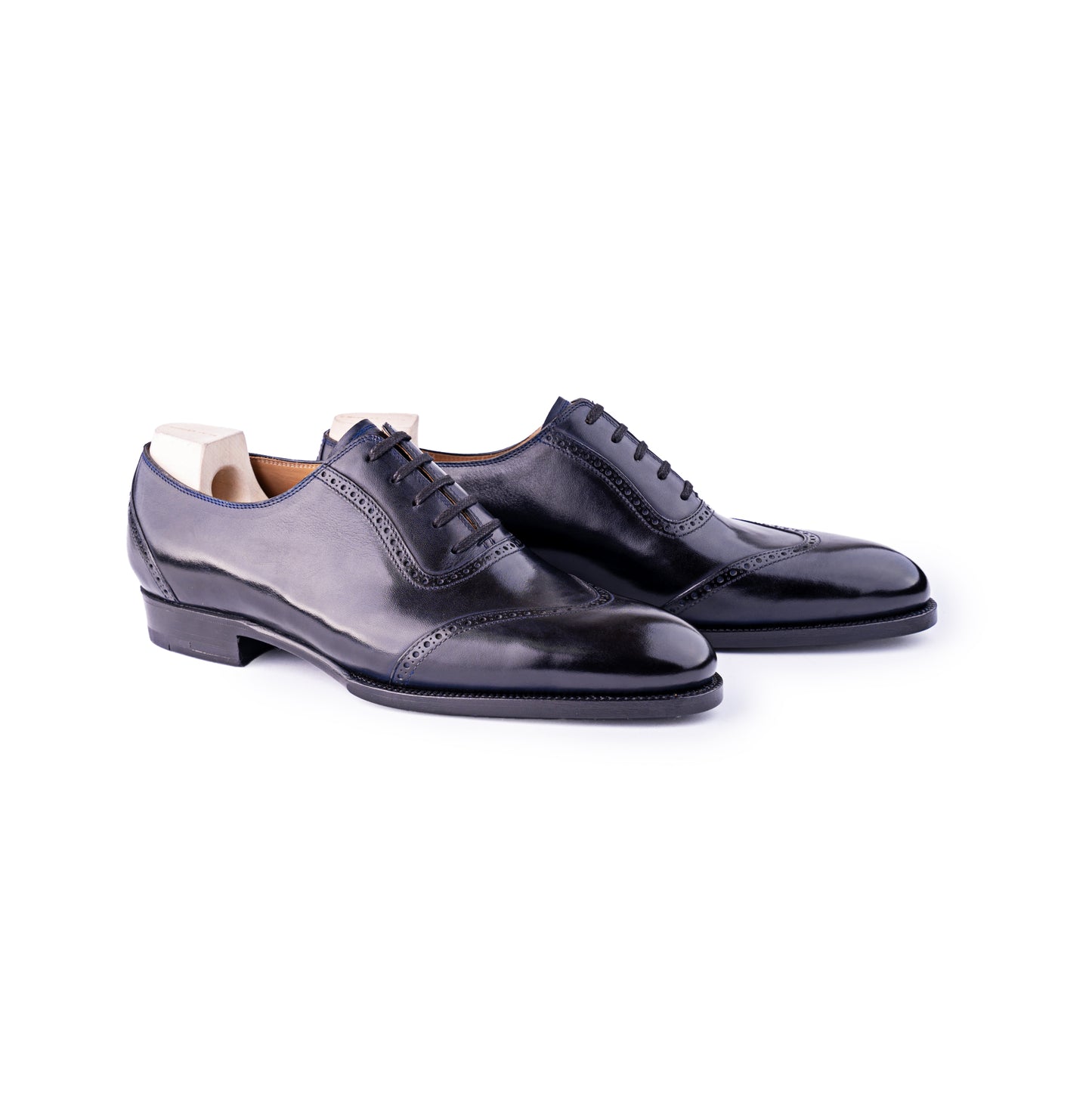 The Queens - Elegant Oxford in dark blue Crust calf leather