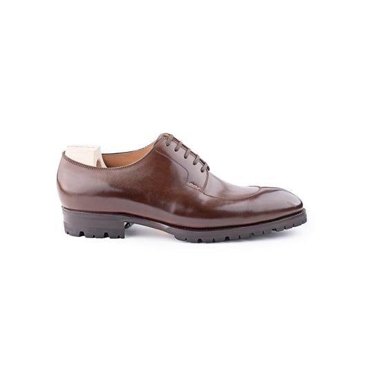 Split toe Derby with outdoor sole in tabaccho brown calf leather