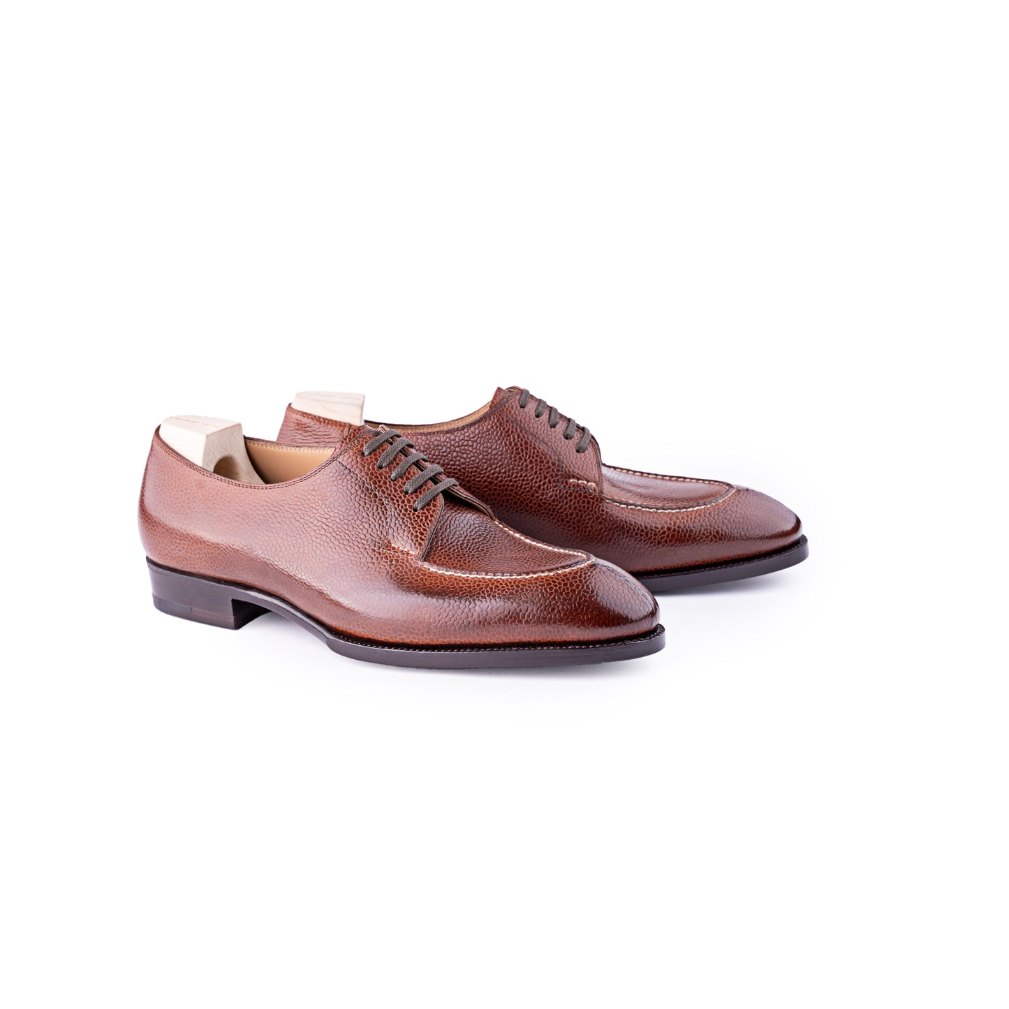 Five eyelet split toe Derby with hand stitched apron