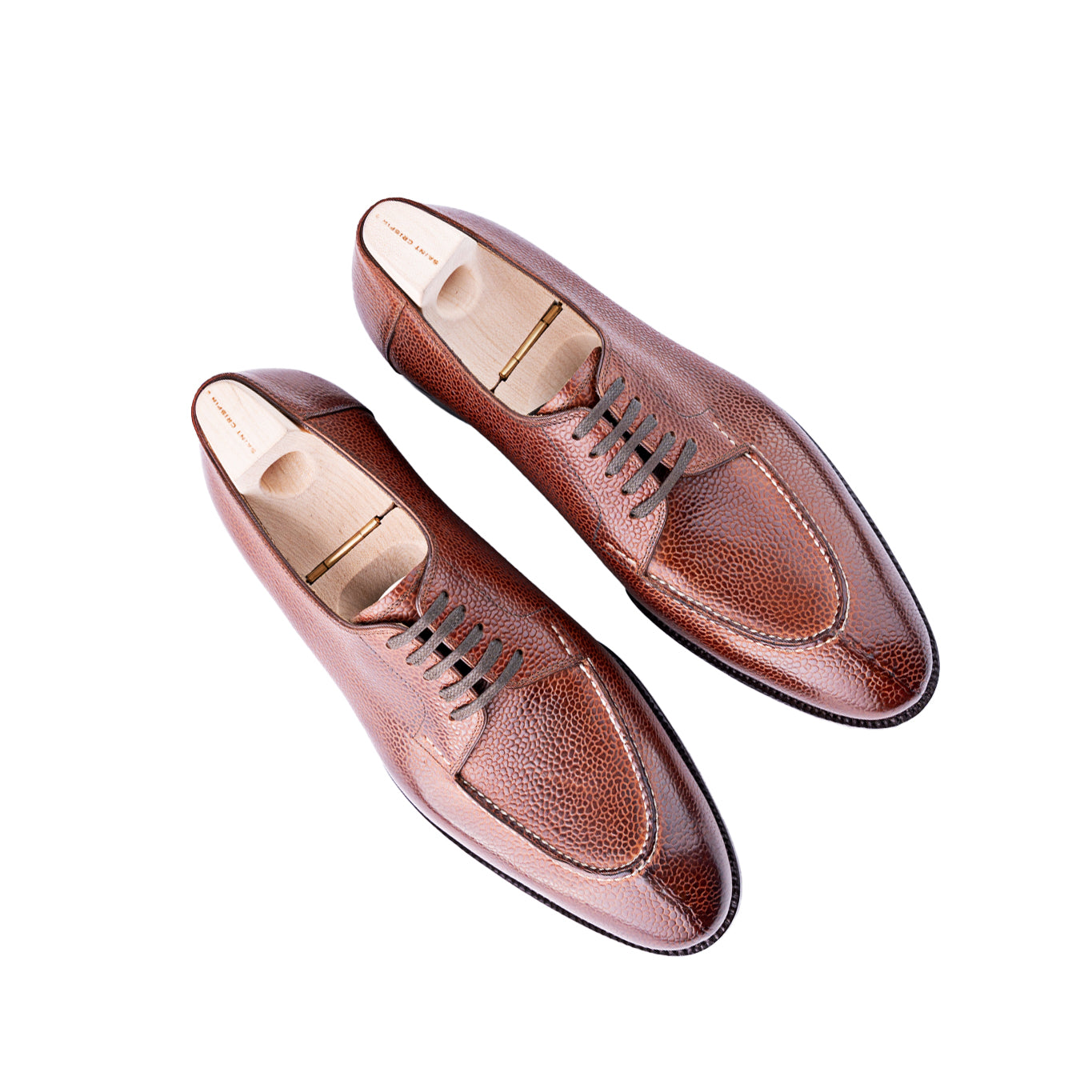 Five eyelet split toe Derby with hand stitched apron