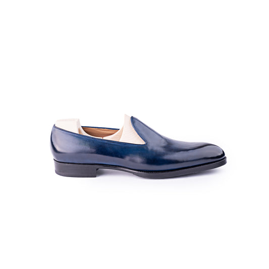 Plain Loafer in dark blue Crust calf leather