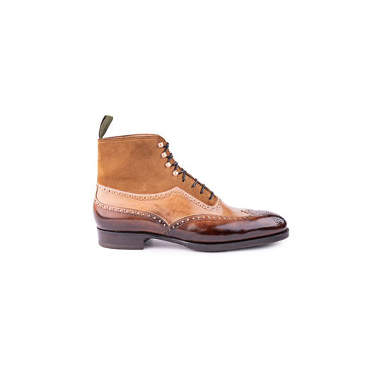 Long wing full brogue Oxford boots