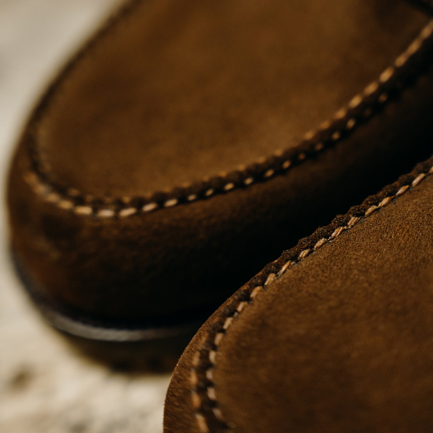 American Penny Loafer with hand stitched apron on Dock last