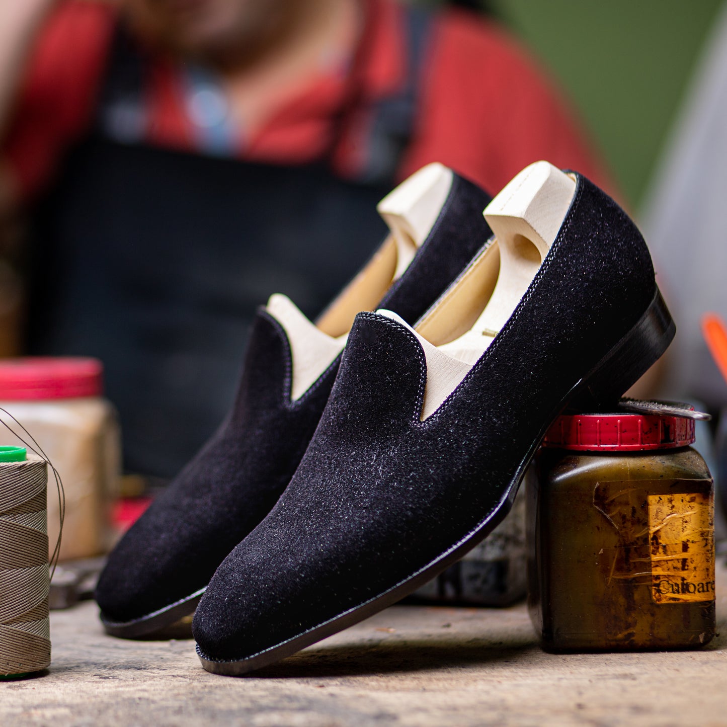 Plain Loafer in black Janus suede leather
