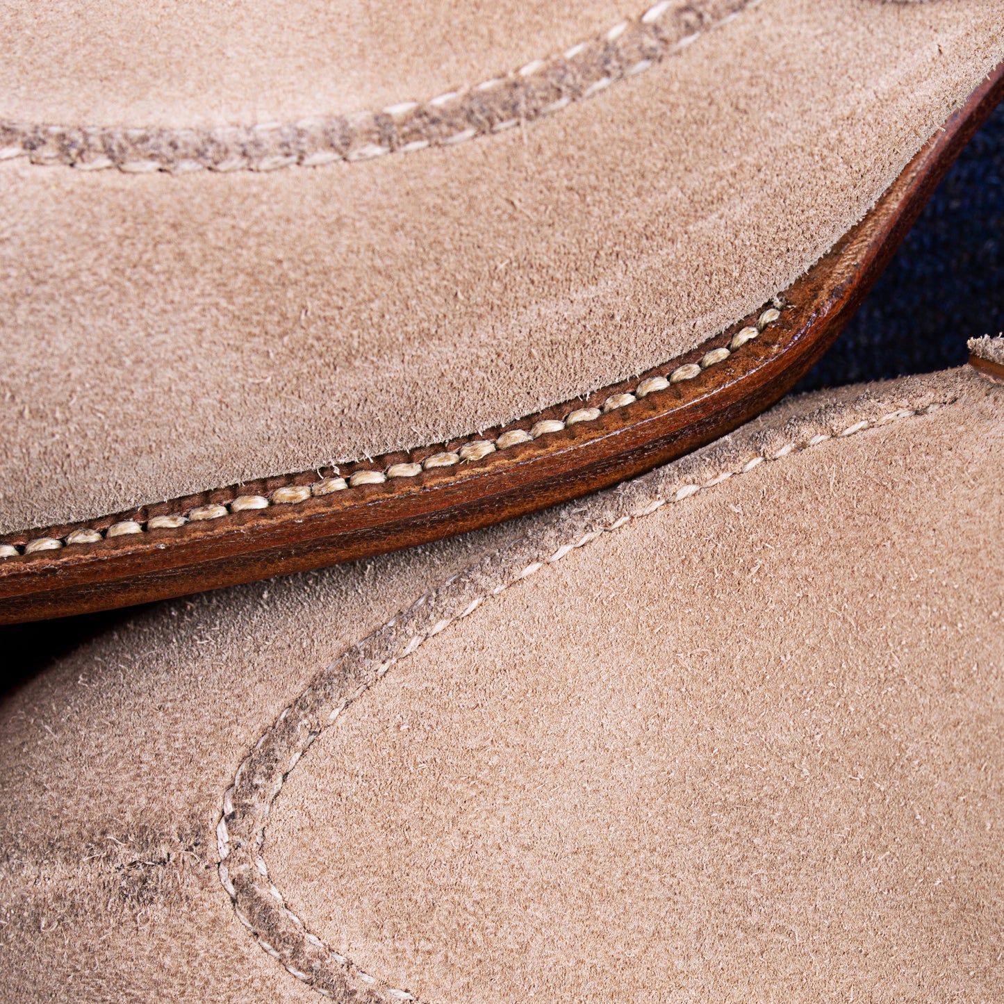 Single buckle Monk with hand stitched apron in beige sand