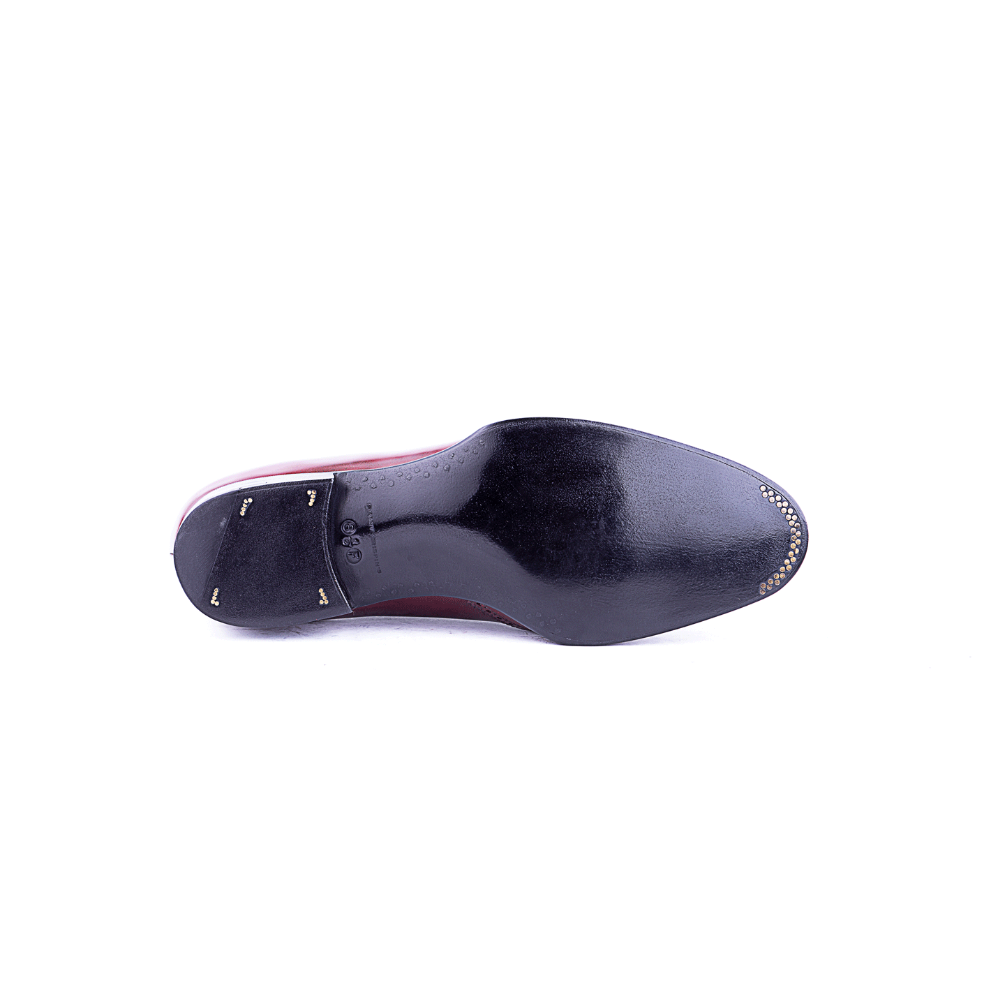 Three eyelet swan neck Derby in burgundy calf leather