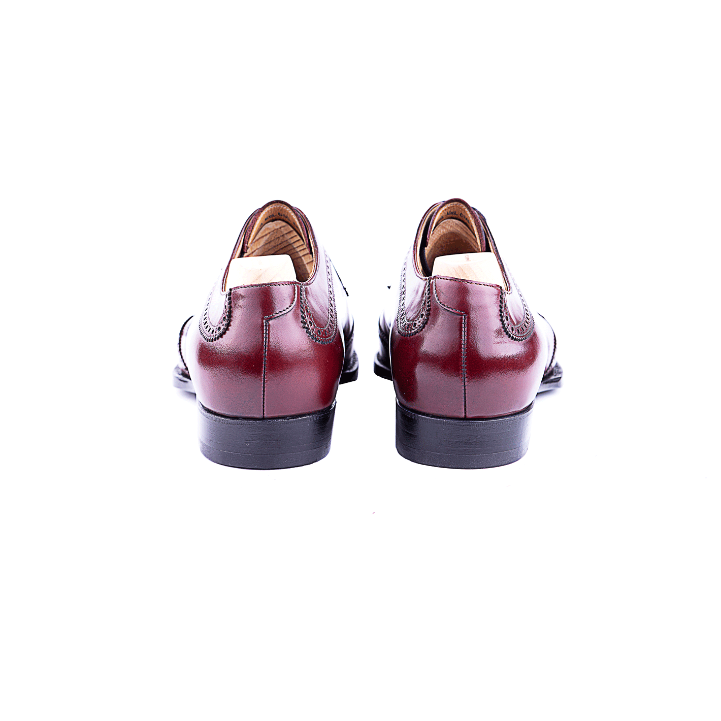 Three eyelet swan neck Derby in burgundy calf leather