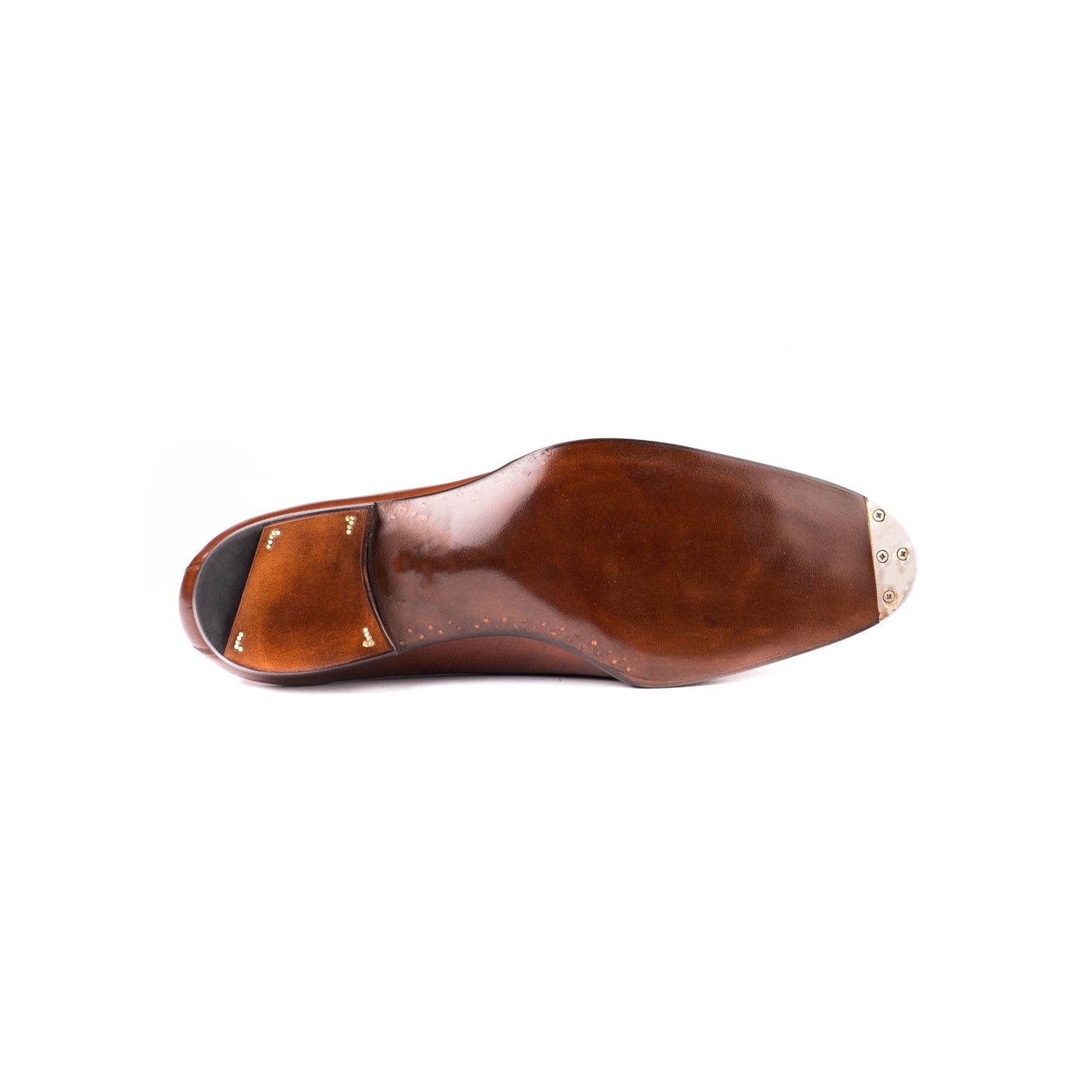 Slightly rounded Wingtip Oxford in mid brown Russian calf