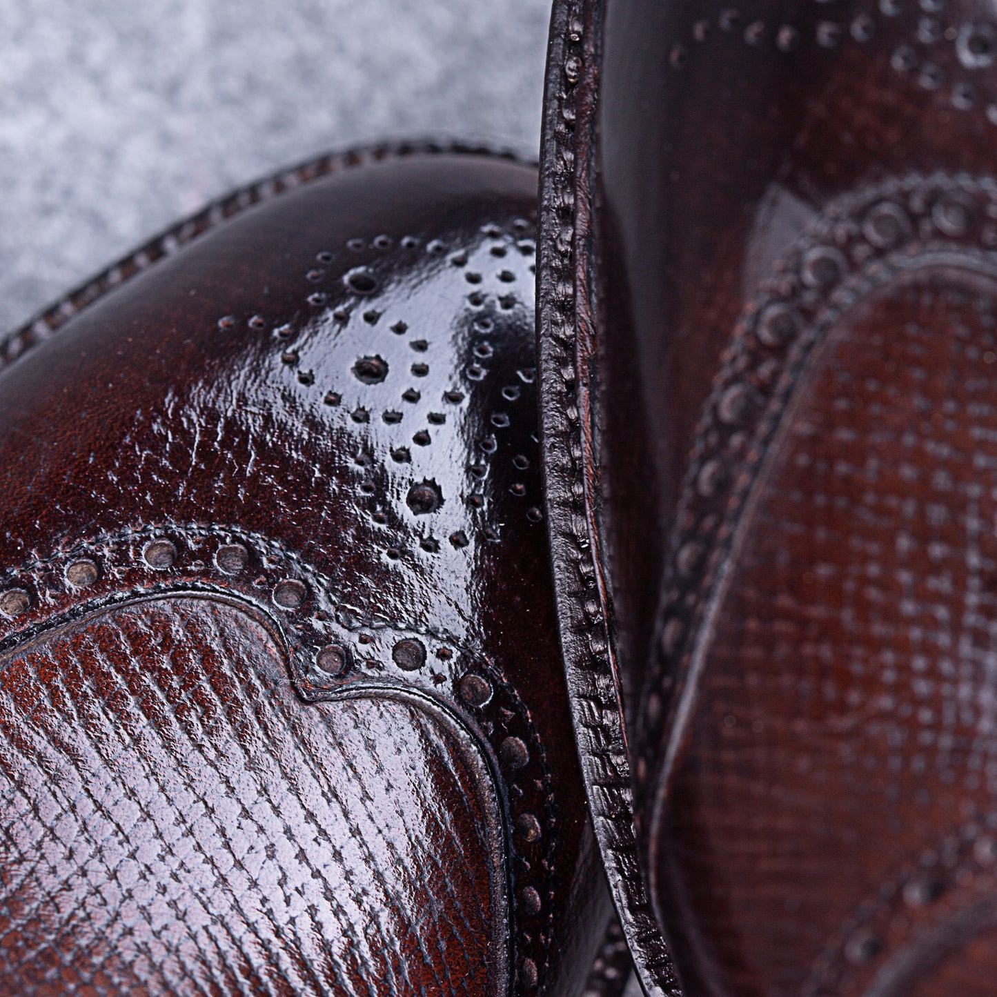 Brogued Oxford with medallion and Higher Cuban Heel