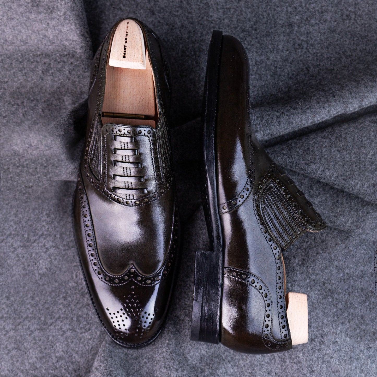 Long wing tip full brogue Lazy Man