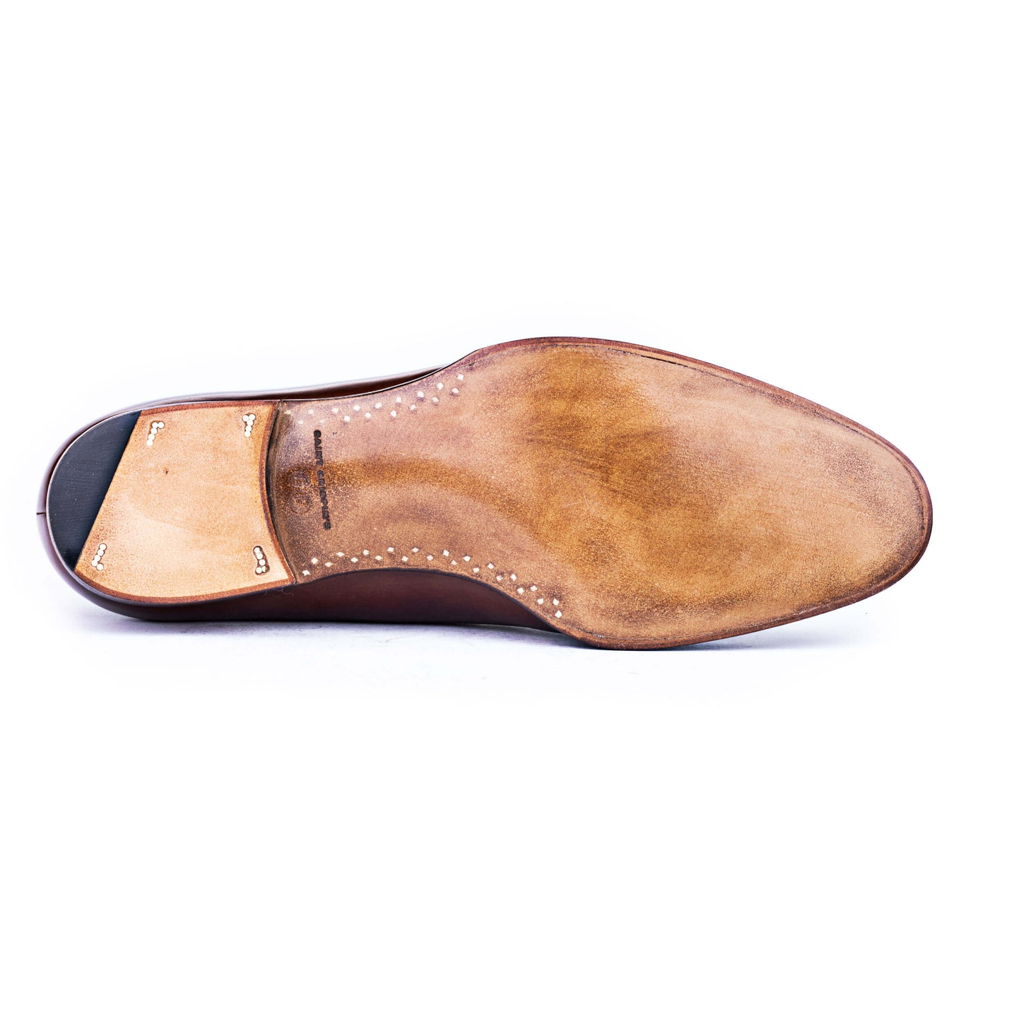Straight toe cap Oxford with extended top line, gimped