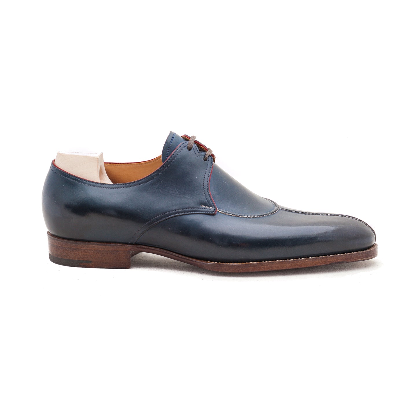 Two eyelets French Norwegian Derby in greyish blue