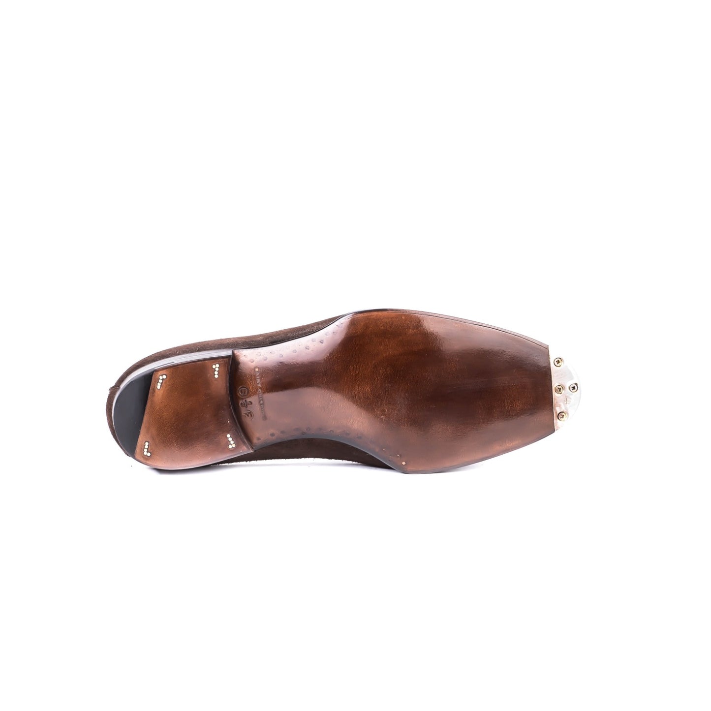 Two eyelets Derby with plain tip in dark brown Hunting suede