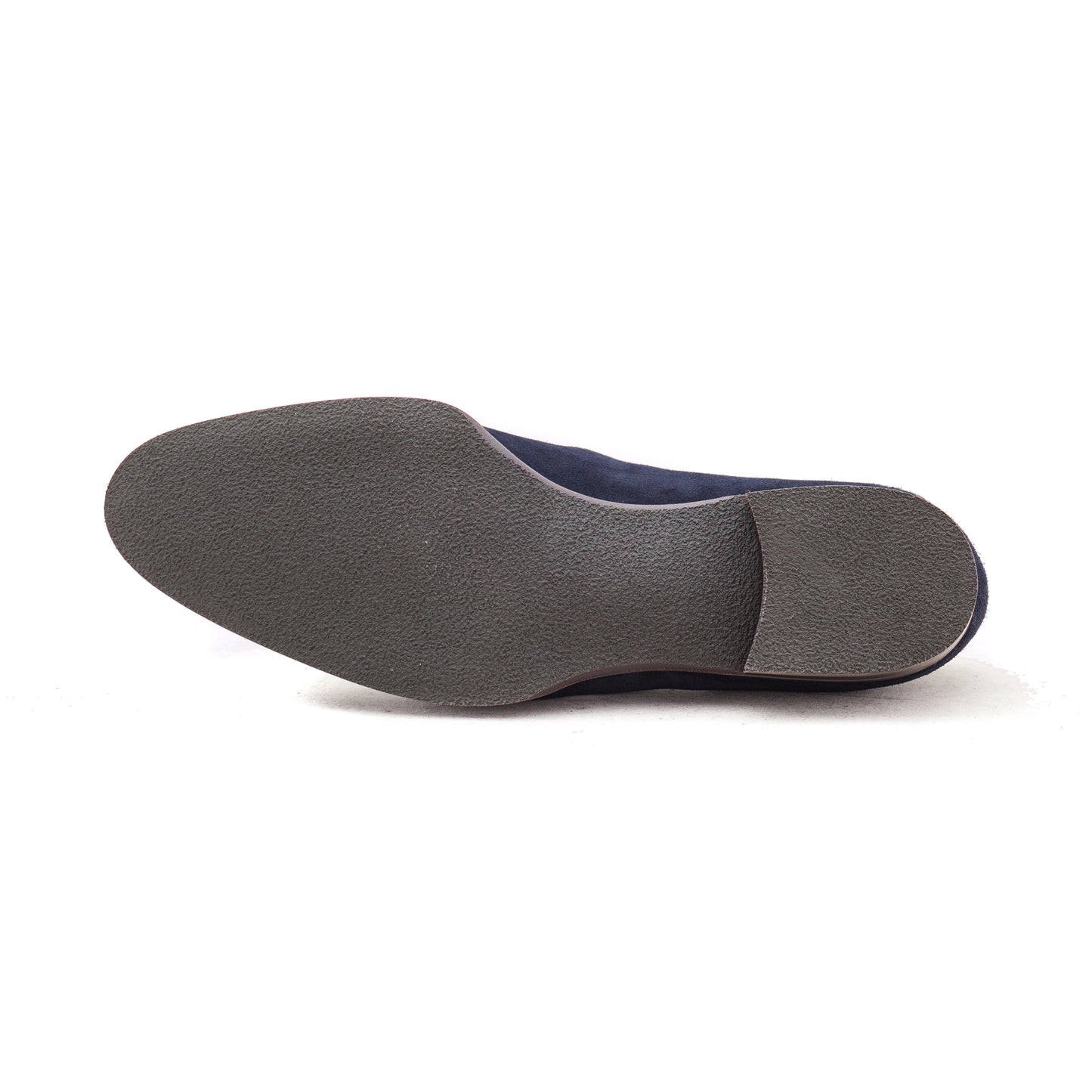 Butterfly loafer with short apron in blue suede