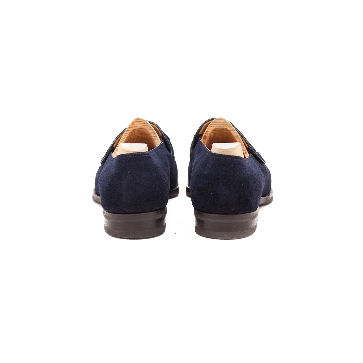 Butterfly loafer with short apron in blue suede