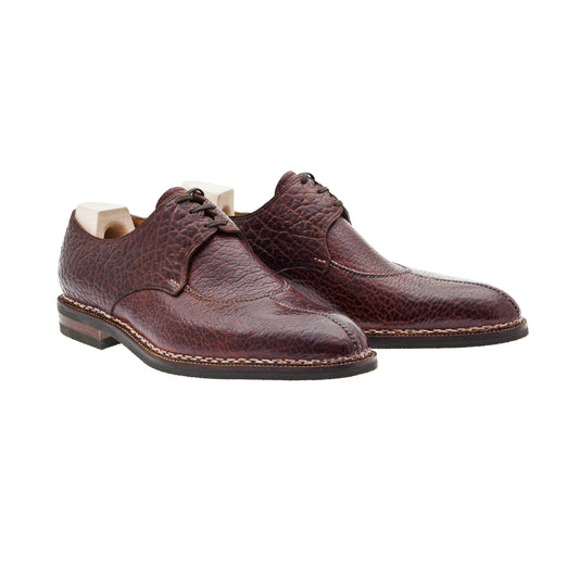 Three eyelet French Norwegian Derby in Tabaccho Bison leather