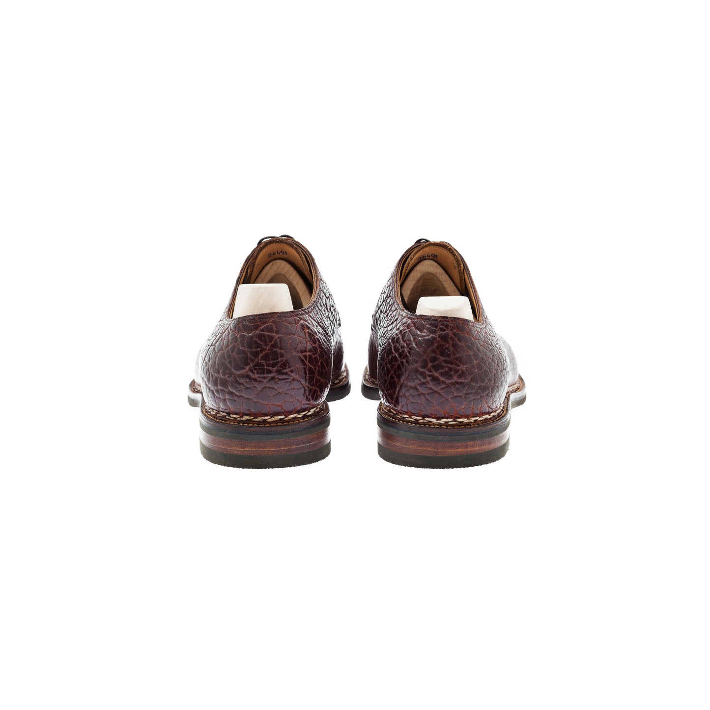 Three eyelet French Norwegian Derby in Tabaccho Bison leather
