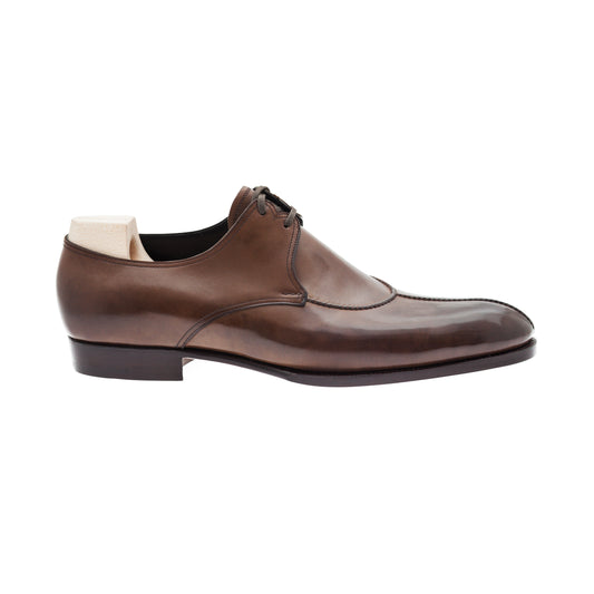 Two eyelet French Norwegian Derby in Milkchocolate calf leather