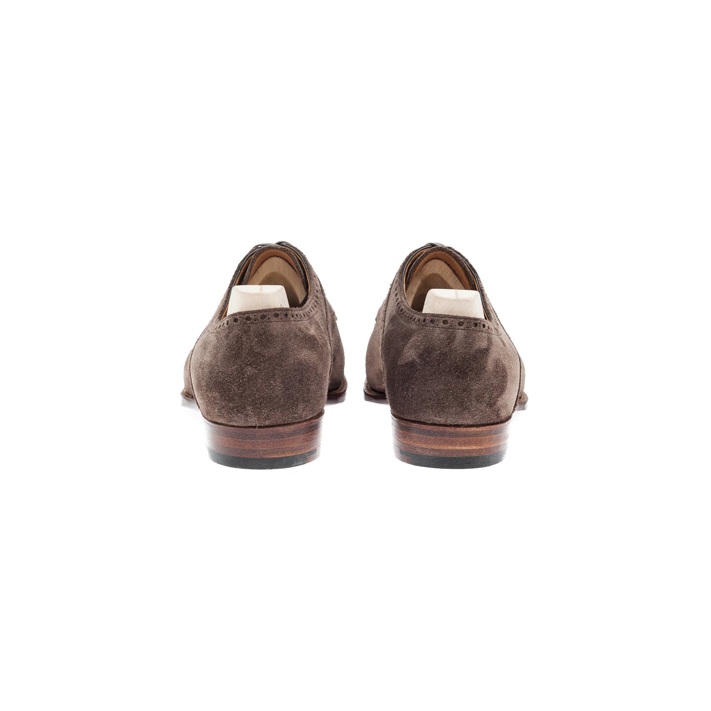 Half brogue Saddle Derby in Milkchocolate suede leather