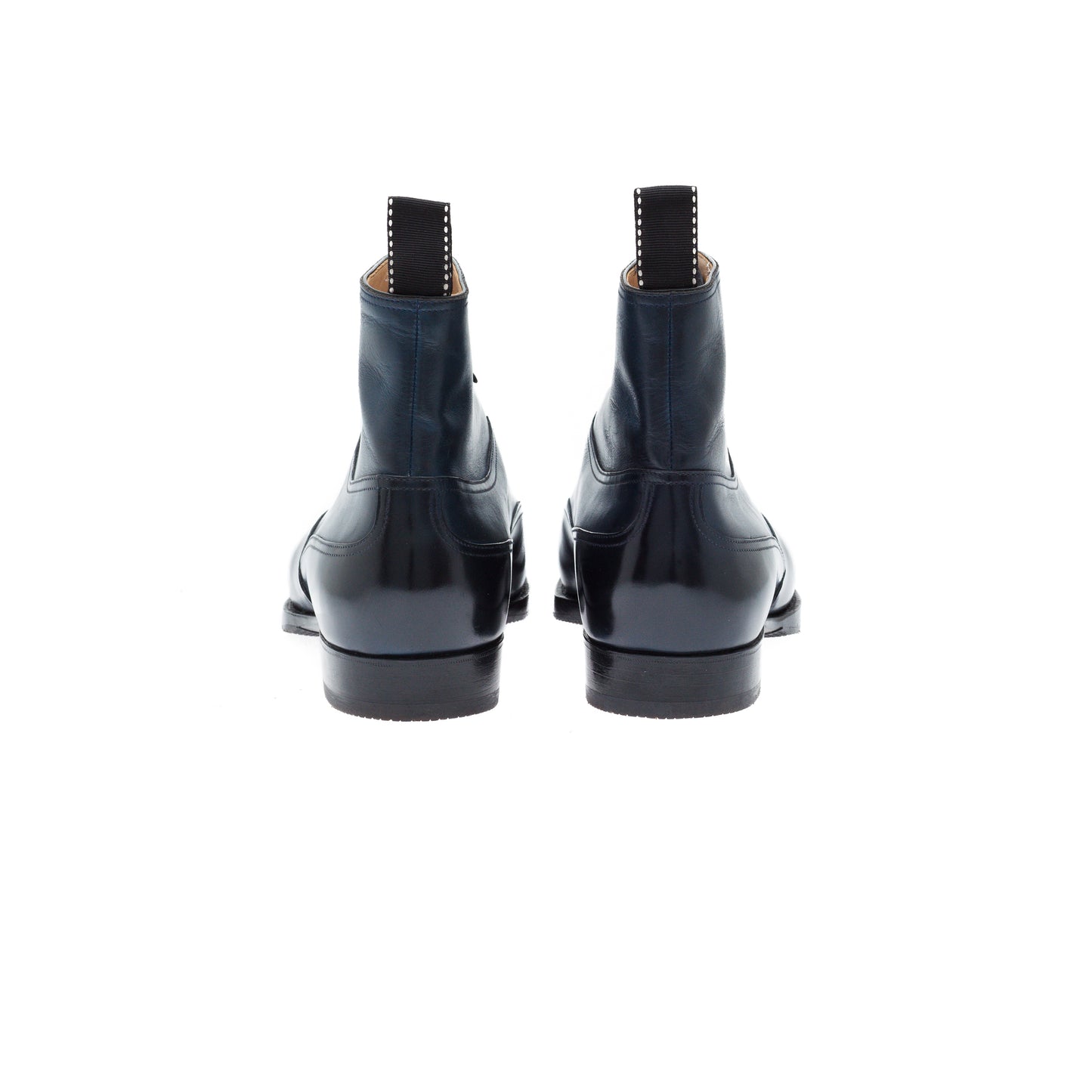 Elegant Oxford boots in dark blue Crust calf leather