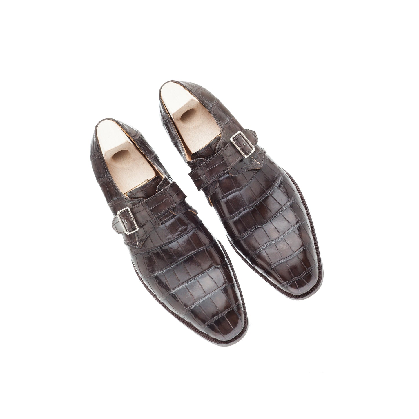 Single buckle Monk with plain tip - Crocodile!