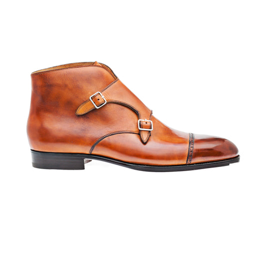 Old Bailey - Double buckle monk bootee and vamp brogueing