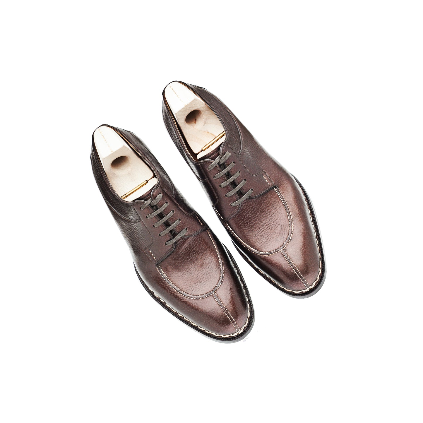 Five eyelet split toe Derby with Norwegian apron and second top line
