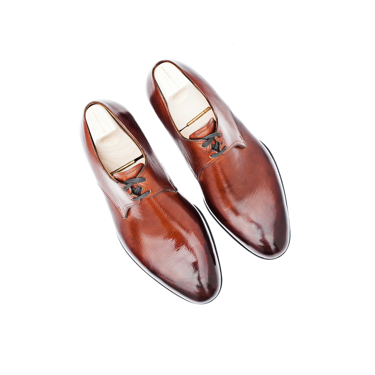 Two eyelet Derby in mid brown Russian calf leather