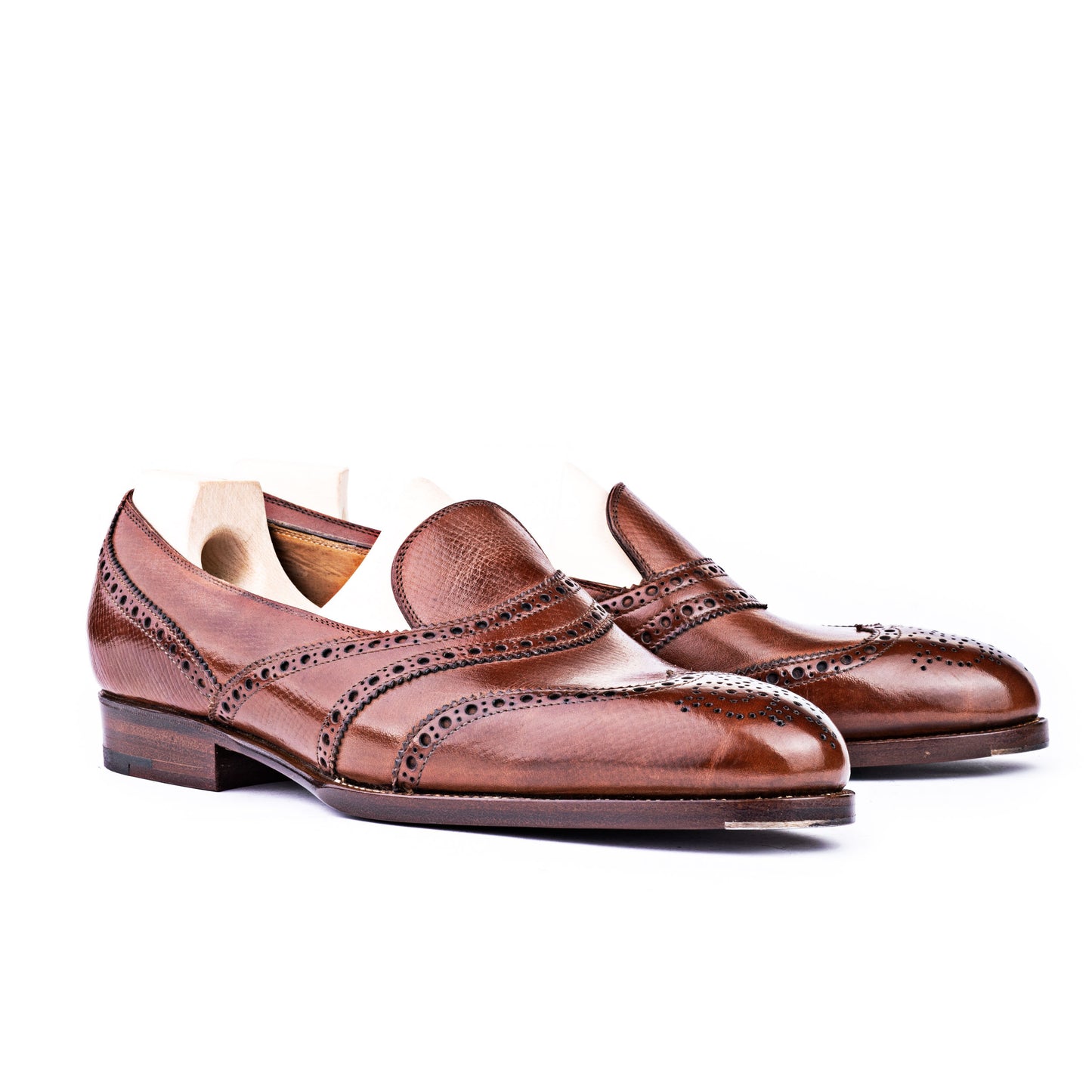 Special loafer with gimped and brogued lines