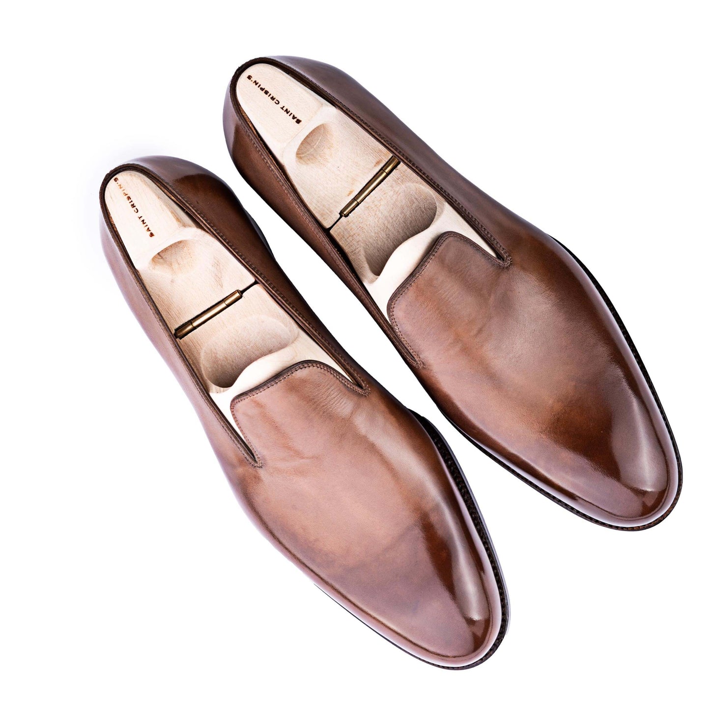 Plain Loafer in mid brown Crust calf leather